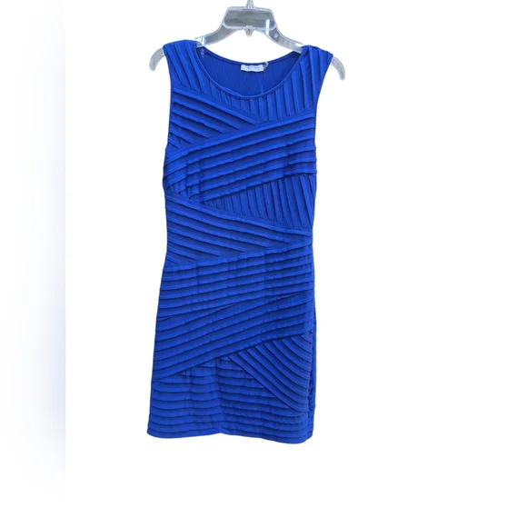 Calvin Klein Cobalt Blue Ribbed Sheath Dress - Picture 1 of 3